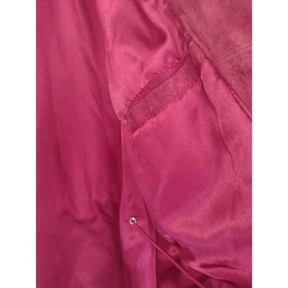 Red Suede Washable Full Zip Poncho / Cape W Pockets Drawstring & Hood One Size - Picture 14 of 15